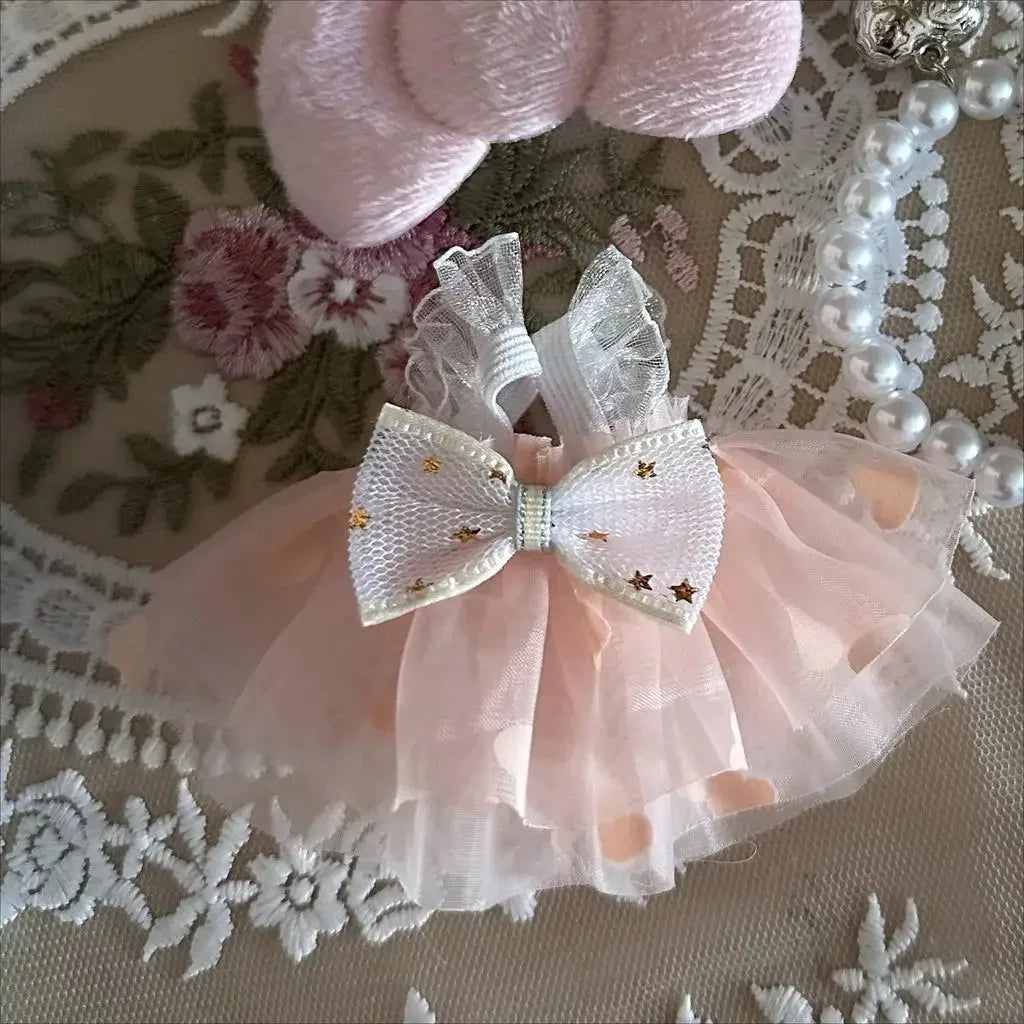 17cm Mini Plush Doll Outfit — K-Pop EXO Labubu Idol V2 Bow Princess Dress Accessories for Gift