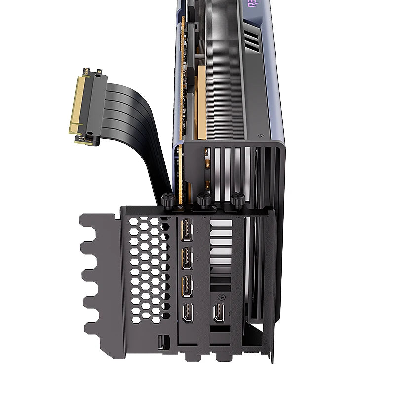 TEUCER L-Z3 GPU Vertical Mounting Bracket Kit – PCIe 4.0 X16 Riser Cable 200mm for Graphics Card Steering Mount