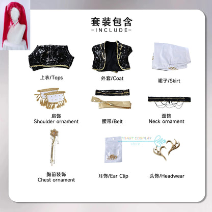 Zoey Rumi Mira Demon Hunters Cosplay Costume (HUNTR X Kpop) — Halloween/Stage Wig & Uniform