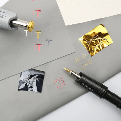 Electric Heated Foil Stamping Pen Kit for Leather Craft – Hot Foil Applicator Tool for DIY Handmade Embossing