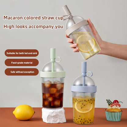 17oz Reusable Coffee Tumbler - Insulated Drink Cup with Lid and Straw for Home Office Travel