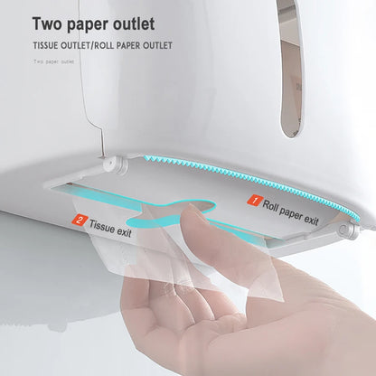 Portable Toilet Paper Holder - Wall-Mounted Bathroom Tissue Dispenser & Storage Box