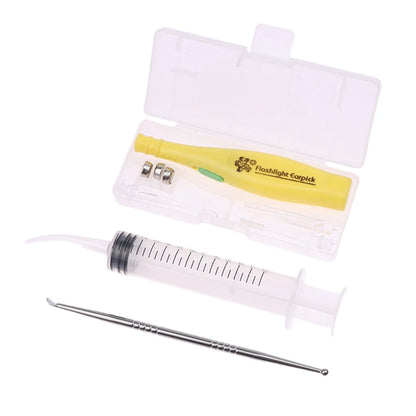 LED Tonsil Stone and Earwax Remover Tool – Stainless Steel Ear Pick Set with Tips and Irrigation Syringe for Ear Care