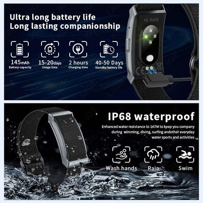 LIGE No-Screen Fitness Smart Bracelet - Sports Activity Tracker with Call Alerts, Heart Rate Monitor & IP68 Waterproof Design