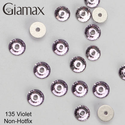 Giamax Purple Velvet Topaz Crystal Rhinestones - Flatback AB Sewing Stones for Garments, Clothes & Bags