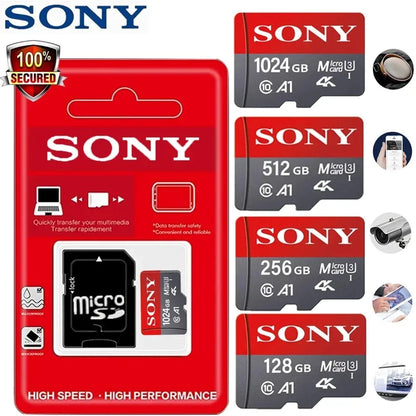 Sony TF Memory Card 1TB — High-Speed Micro SD Card A2 U3 V30 128GB 256GB 512GB for Xiaomi Phones & Computers