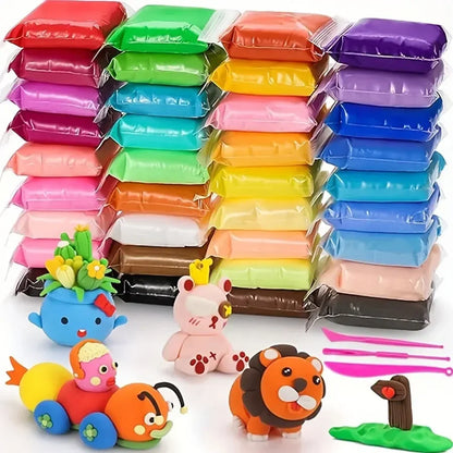 36 Color Air-Dried Clay Set – Ultra-Light Plastic Clay with Carving Tools, DIY Crafts & Gifts for Children and Friends