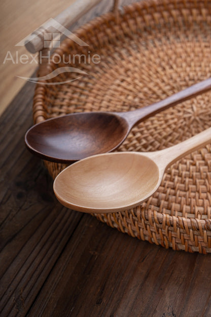 6-Piece Bamboo Wooden Spoon Set – 9” Korean Style Natural Wood Spoons for Soup, Cooking & Mixing