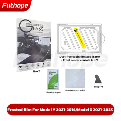 Futhope Tempered Glass Screen Protector – HD Center Control Film for Tesla Model 3/Y Highland (2021-2025) Protection