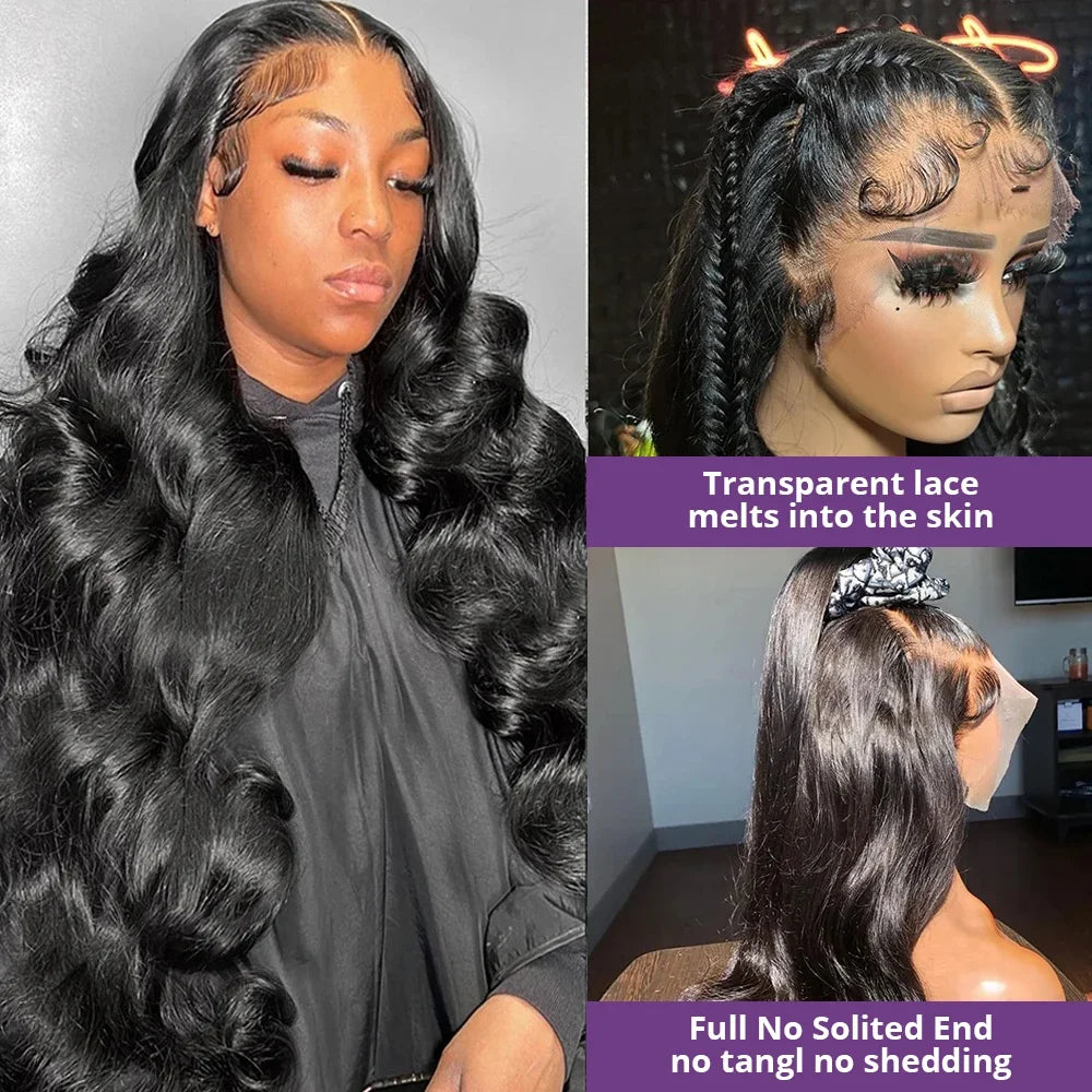 Valuri 250% Density Body Wave HD Lace Front Wig – 13x4 & 13x6 Brazilian Human Hair Wig, 30-40 Inch for Black Women