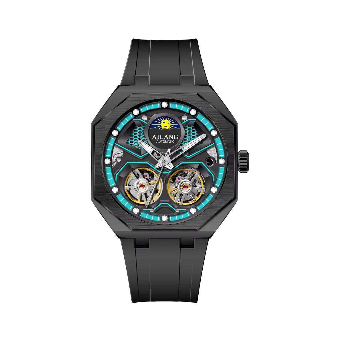 AILANG Double Tourbillon Mechanical Watch - Automatic Waterproof Luxury Timepiece 8839
