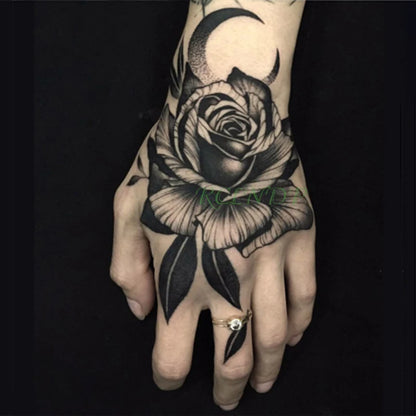 Waterproof Temporary Rose Flower Tattoo Stickers – Fake Flash Body Art for Men & Women Hands and Body