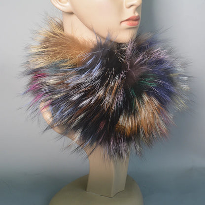 2025 Real Fox Fur Scarf and Headband – Luxury Winter Neck Warmer for Women, 100% Natural Fur, Elastic Ring Muffler