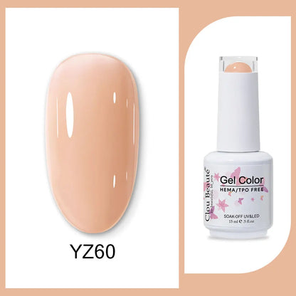Clou Beaute 15ml Gel Nail Polish Set – Red Black White Green Neon UV Soak-Off Semi-Permanent Nail Varnish Base & Velvet Top Coat