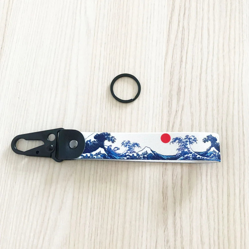 Hokkaido Waves Nylon Keychain Lanyard – JDM Style for Honda, Toyota & Auto Accessories