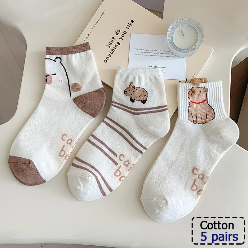 5/10 Pairs Striped Harajuku Retro Socks - Casual, Breathable Cotton Socks for Men & Women