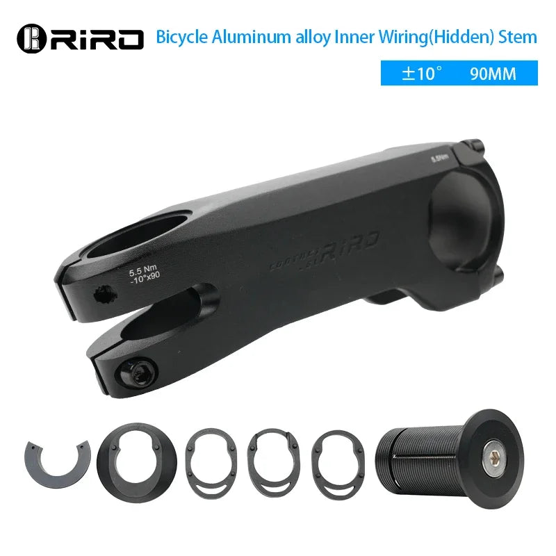 RIRO Bike Stem Internal Cable Routing - 28.6–31.8mm Aluminum Alloy CNC Road Bicycle Handlebar Stem with Spacer