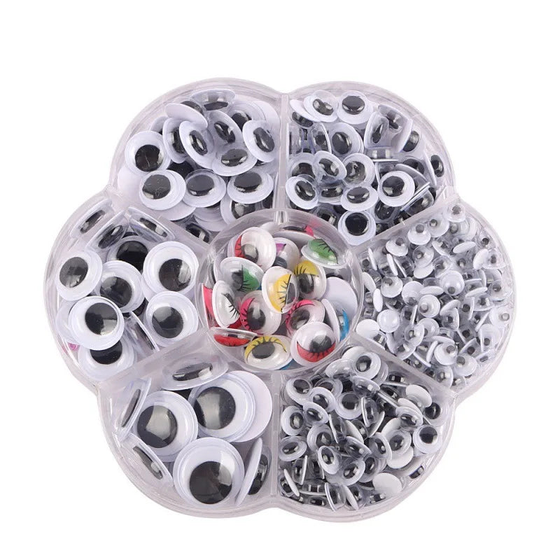Multi-Size Googly Eyes Craft Kit - Self Adhesive & Sew On Plastic Eyes for Kids Handmade Projects