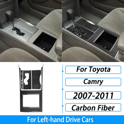 Toyota Camry 2007–2011 Carbon Fiber Interior Trim Set - Center Console, Gear Shift & Air Vent Decorative Covers