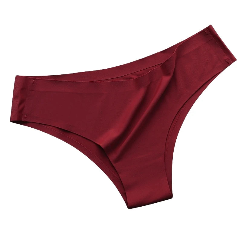 4PCS Seamless Ice Silk G-String Panties for Women – Low Waist, Soft Ultra-Thin Sexy Underwear Briefs