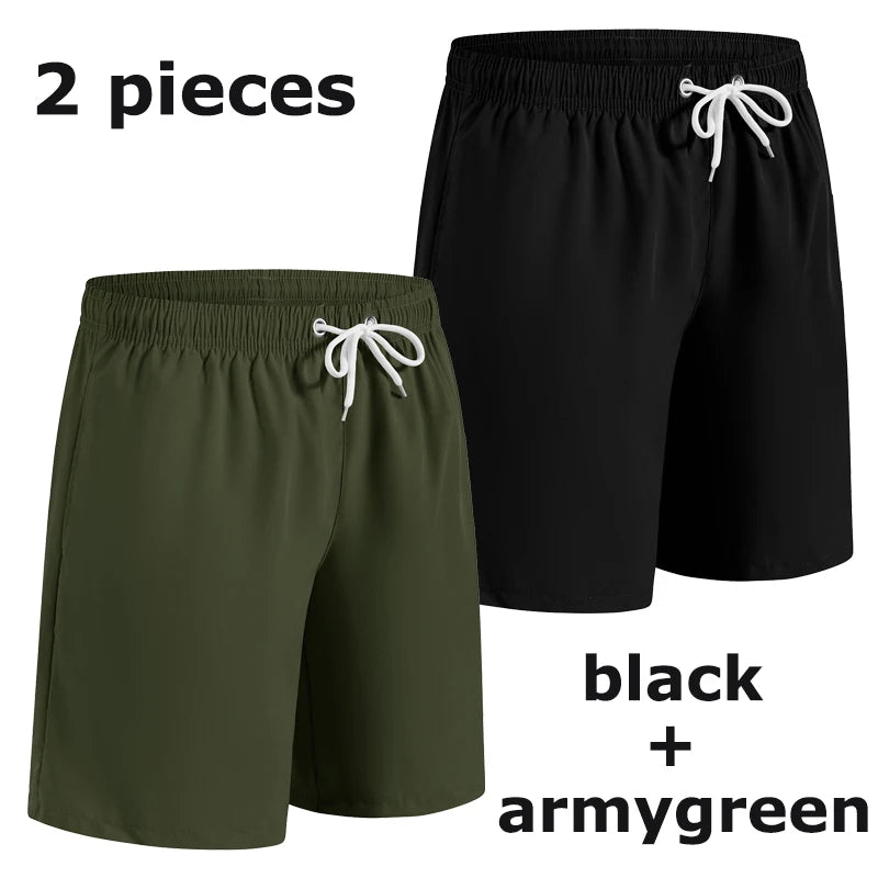Men’s Quick Dry Swim Trunks – Summer Beach Board Shorts with Side Pockets Mesh Lined Swimwear Bathing Suit