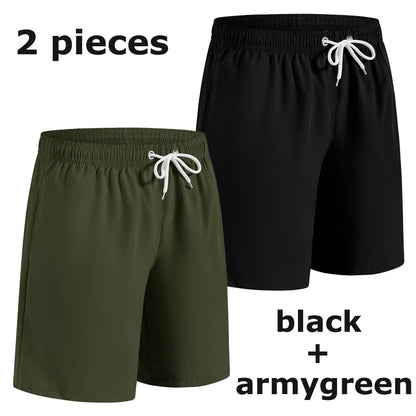 Men’s Quick Dry Swim Trunks – Summer Beach Board Shorts with Side Pockets Mesh Lined Swimwear Bathing Suit