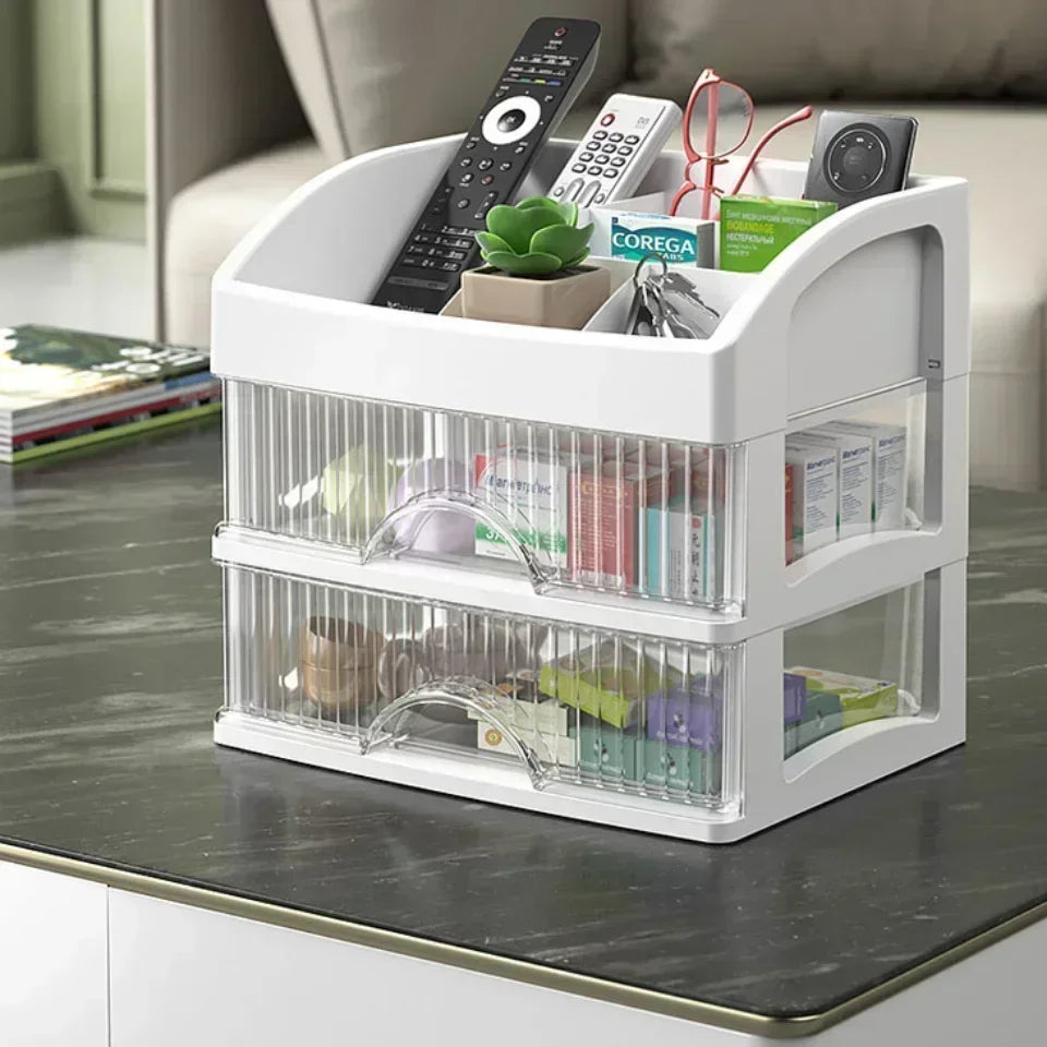 Hot Drawer Makeup Organizer – Large Capacity Plastic Storage Box, Lipstick Holder & Office Supplies Organizer