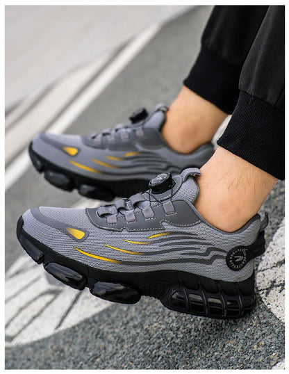 Rotating Button Men’s Safety Shoes – Anti-Smash & Anti-Puncture Work Boots, Fashion Sport Protective Footwear