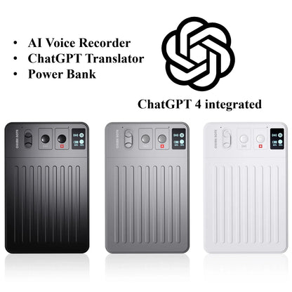 ChatGPT-4 AI Mini Voice Note Recorder — Real-Time Translator Device with Phone Charging & Intelligent Translation