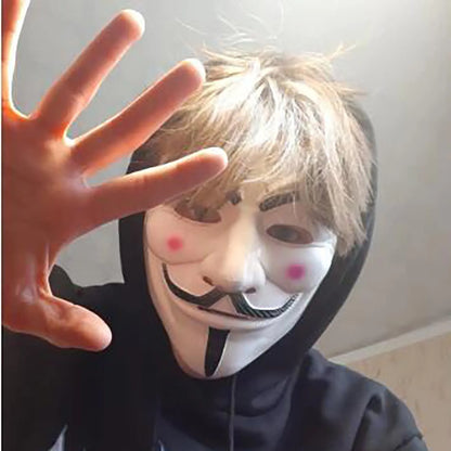 Anonymous Movie Masquerade Face Mask – Halloween Cosplay Prop for Adults & Kids