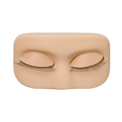 GLAMLASH Mini Lash Practice Head – Flat Model for Eyelash Extension Training with Removable Replacement Eyelids