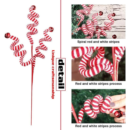 Christmas Tree Decoration Woolen Bells – Curly Pick Branch Ornaments for Xmas, Holiday & Chinese New Year