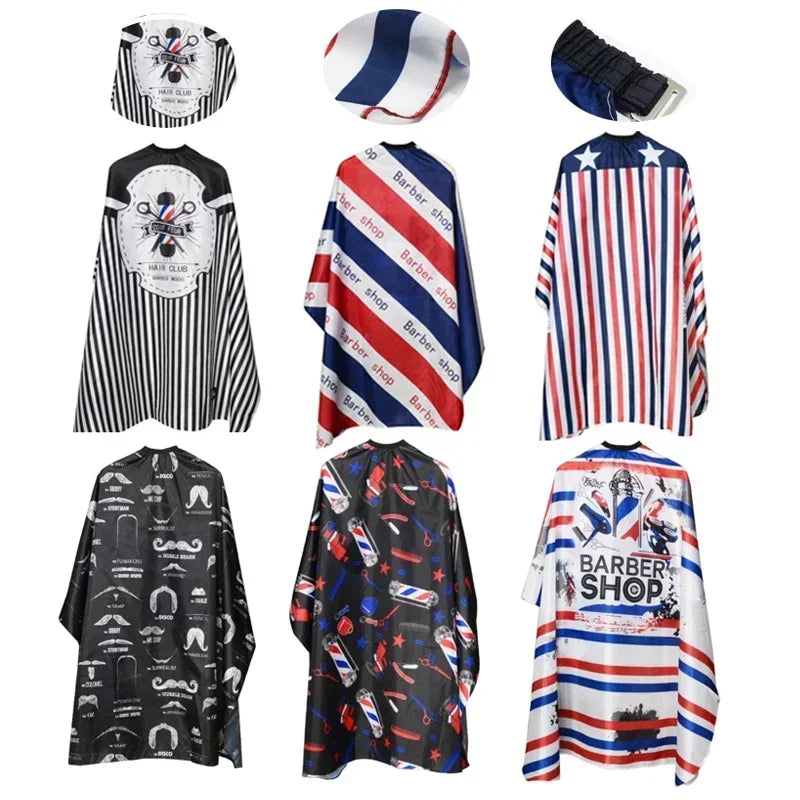Retro Hairdressing Cape – Waterproof Patterned Salon Barber Gown, Professional Hair Stylist Cutting Apron