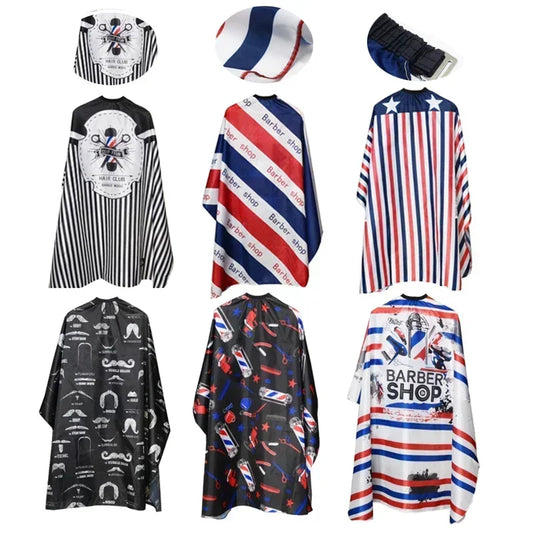 Retro Hairdressing Cape – Waterproof Patterned Salon Barber Gown, Professional Hair Stylist Cutting Apron