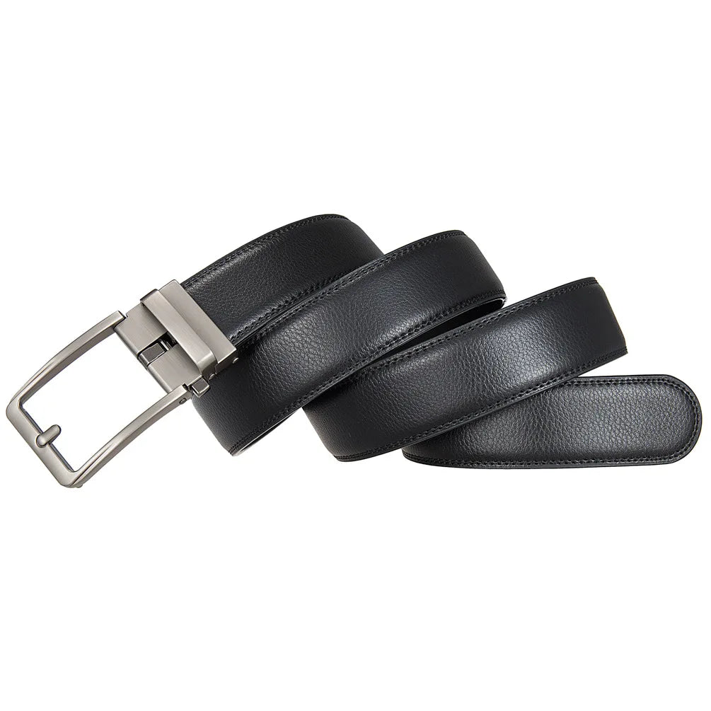 Men’s Cowskin Leather Belt – Luxury Automatic Buckle Designer Style in Black or Brown (3.5cm)