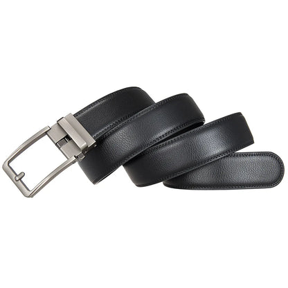 Men’s Cowskin Leather Belt – Luxury Automatic Buckle Designer Style in Black or Brown (3.5cm)