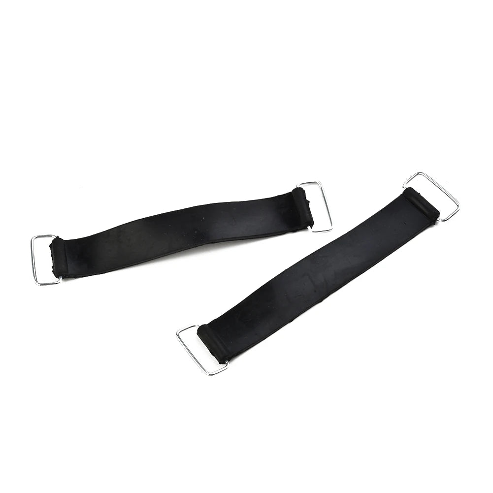 2pcs Motorcycle Rubber Battery Strap Holders — 18-23cm Belt for Honda, Scooters, Tricycles & All Motorcycles