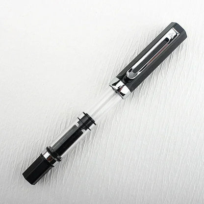 3059 Piston Fountain Pen – High-Quality Transparent Resin with EF/F Nib (0.38/0.5mm) for Business & Gift