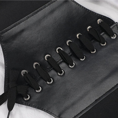 Women’s Leather Corset Waist Belt Shapewear – High Waist Slimming Cummerbund Strap Bustier Body Shaping Fashion Accessories
