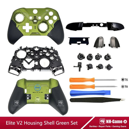 Xbox Elite Series 2 Replacement Housing Shell Kit: Front Case, Back Cover, Button Grips, LB RB Bumper - Complete with Carry Bag for Gamepad Enhancement!