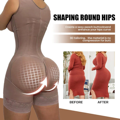Women’s High Compression Full Body Shapewear – Tummy Control Waist Trainer Girdle Slimming Bodysuit