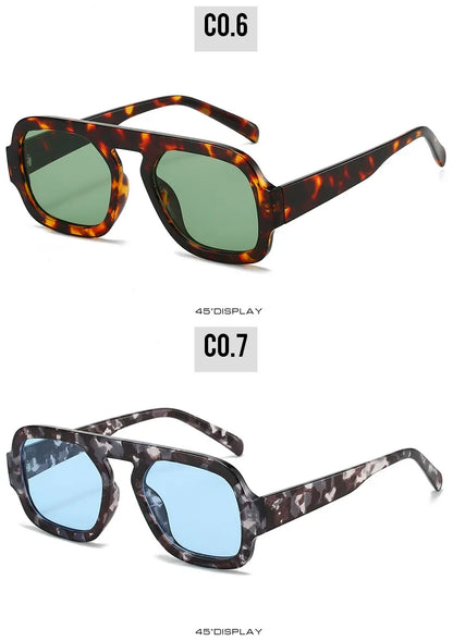 JNPCXI Retro Square Sunglasses – Fashion Gradient UV400 Shades for Men & Women, Punk Style