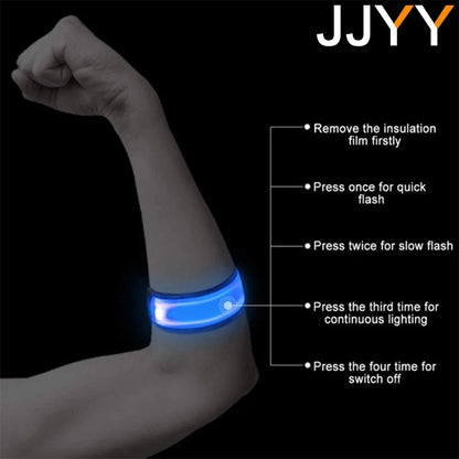 JJYY 1PC Outdoor Sports Night Running Armband - LED Light, USB Rechargeable Safety Belt, Arm Leg Warning Wristband for Cycling and Biking