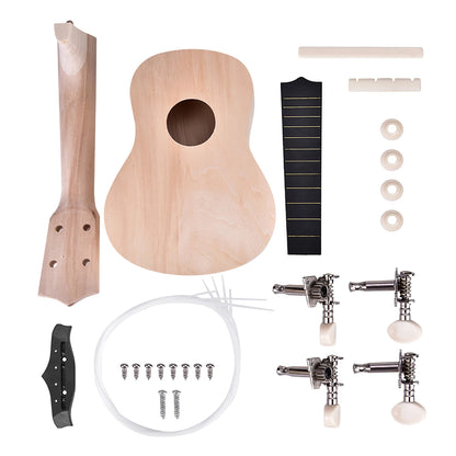 21-Inch Basswood 4-String Ukulele DIY Kit - Build-Your-Own Musical Instrument Set