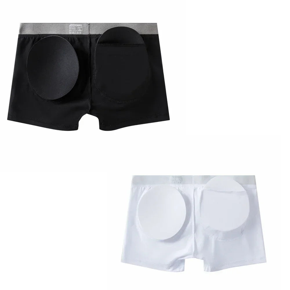 JOCKMAIL Men’s Butt Lifter Underwear with Removable Pads, Sexy Push-Up Boxer Shorts, Hip Enhancing Trunk Shapewear Panties for Men