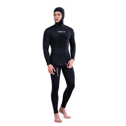 2024 Neoprene Scuba Diving Wetsuit – 1.5/3MM Winter Warm Hooded Suit with Front Zipper for Men, Surfing, Snorkeling & Spearfishing