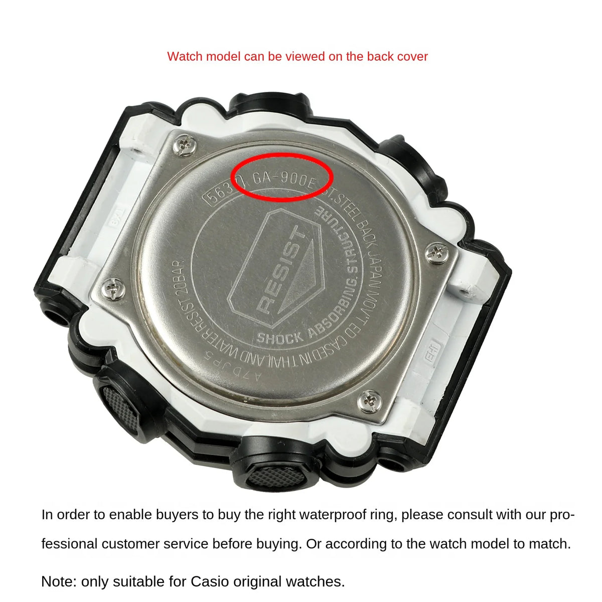 Waterproof Watch Back Cover Sealing Ring for Casio Watches - Replacement Gasket for DW-6900, AQ-800, GWG-100, GAW-100, MW-59, GAS-100, GMA-P2100 and AQ-230