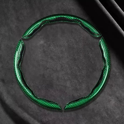2/3PCS Universal Car Steering Wheel Cover — Laser Carbon Fiber, Silicone & 1K Microfiber Leather, Non-Slip PVC Booster