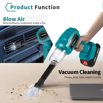 Mini Electric Handheld Vacuum Cleaner – Strong Suction Wireless Home Cleaner & Blower with 7 Nozzles for 18V/21V Battery
