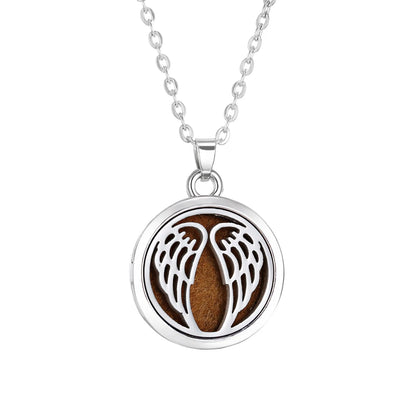 Tree of Life Aromatherapy Necklace – Stainless Steel Essential Oil Diffuser Locket Pendant